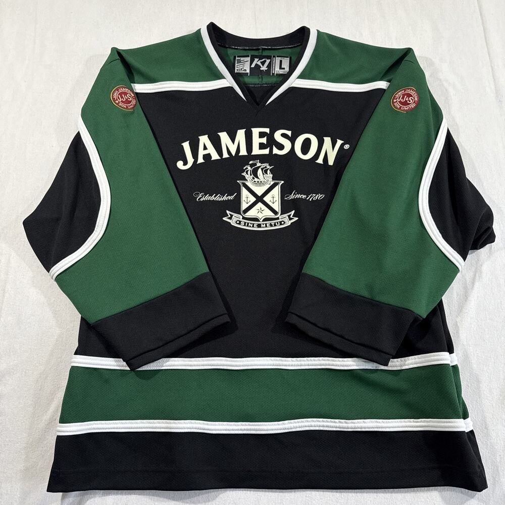 Jameson Irish Whiskey Men’s Hockey Jersey K1 Caskmates Size Large Made in USA